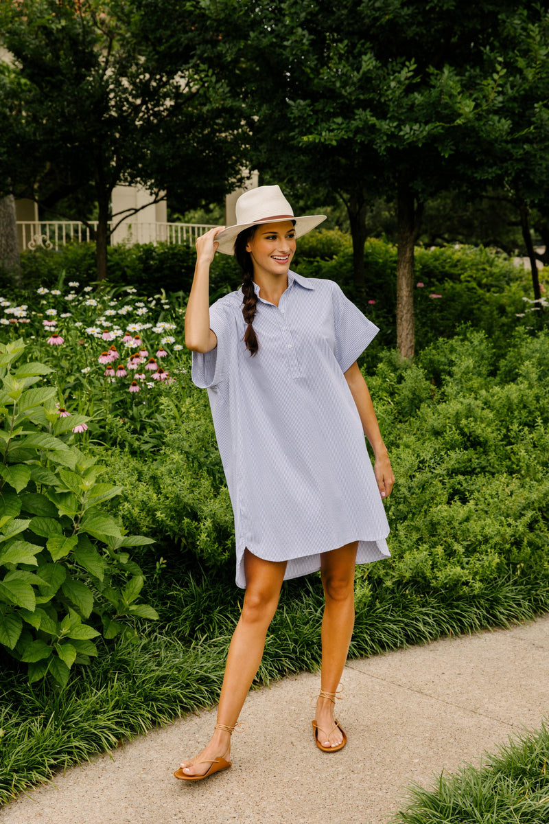 The Perfect Day Dress in Performance Oxford - Marceille