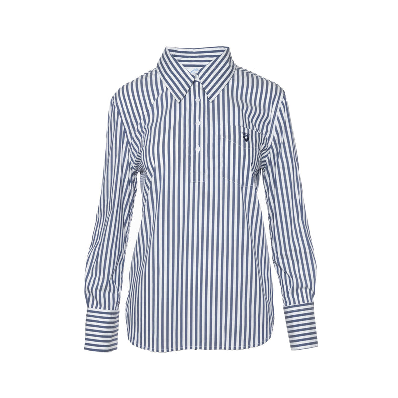 The Garçonne Shirt in Performance Poplin - Marceille